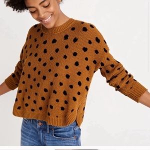 Madewell Brown Polka Dot Sweater